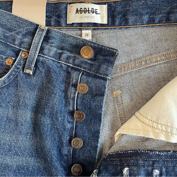 Agolde Blue Straight Leg Jeans - Picture 11 of 13
